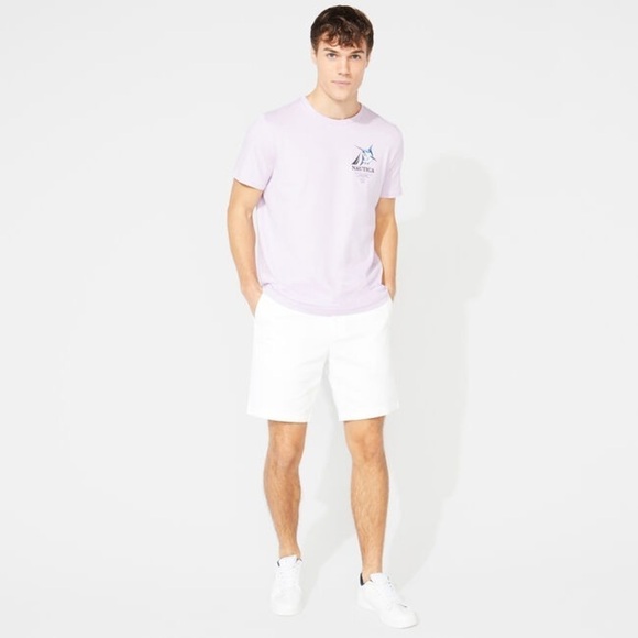 Nautica Blue Sail Marlin Graphic Tee Shirt New With Tags in Lavendula - Picture 1 of 13